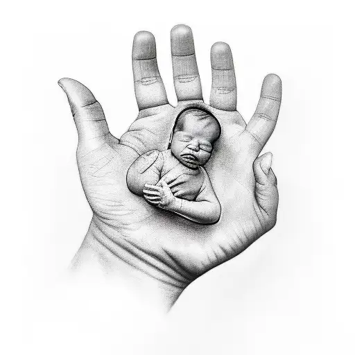 Baby In Palm Of Hand