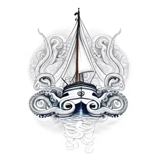 Boat With An Octopus