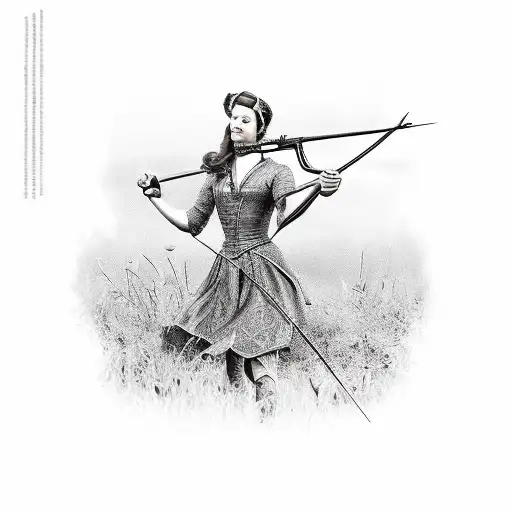 A Lady Hunting With A Bow
