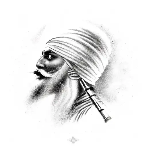 Sikh Warrior And Sun