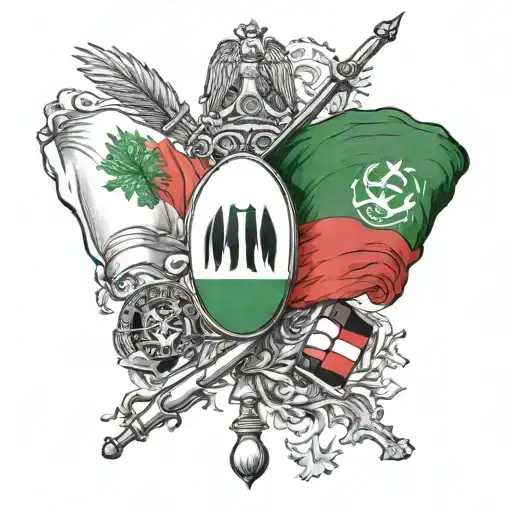 Nigerian Flag And German Flags Crossed