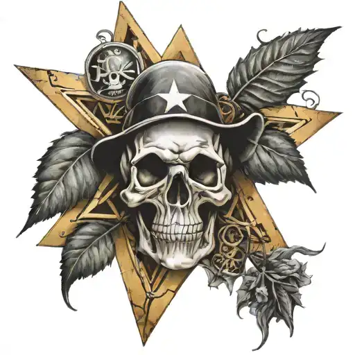 Beer Scull Pentagram Star