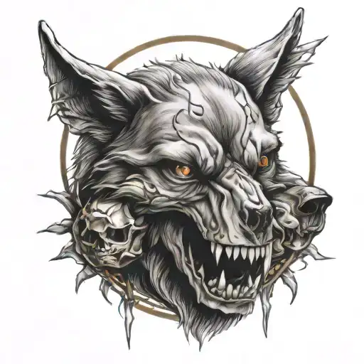 Wolf Scull Pentagram