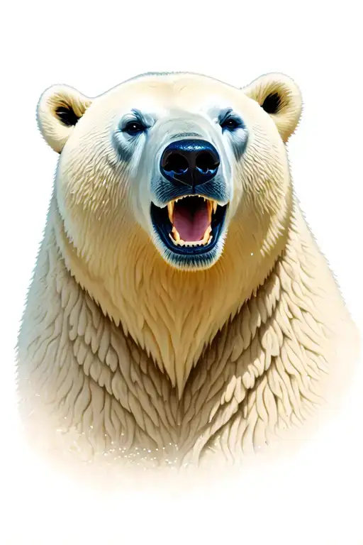 Head Bears Very Hungry Polar Bear