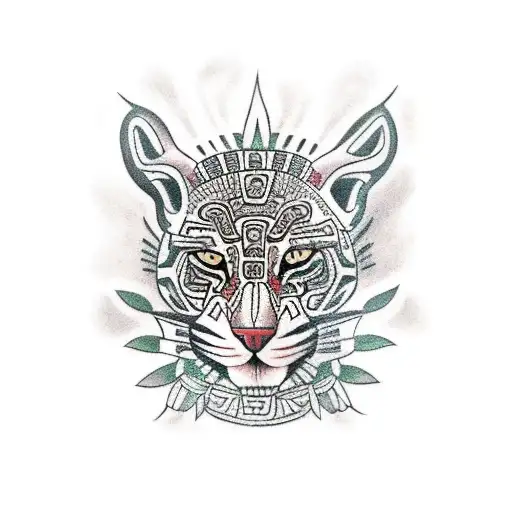 Aztec Jaguar In A Mexican Jungle