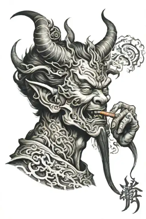 Chinese Devil Smoking