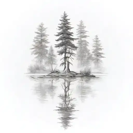 Forearm Tattoo Of Cypress Tree Swamp