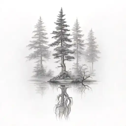 Forearm Tattoo Of Cypress Tree Swamp