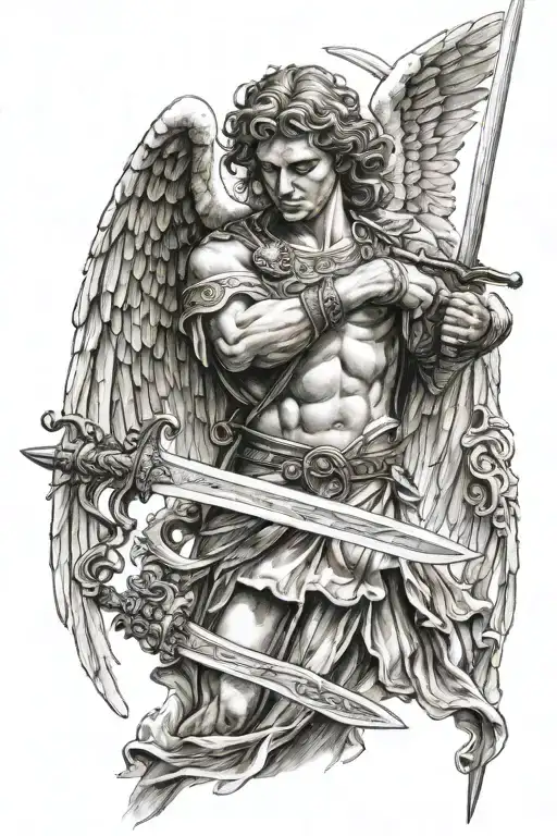 Angel Holding A Sword
