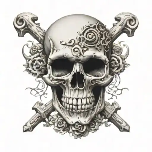 Skull And Bones Eyes With N Letter