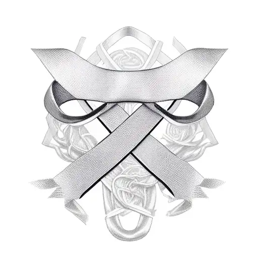 Cancer Ribbon With A Fighting Concept