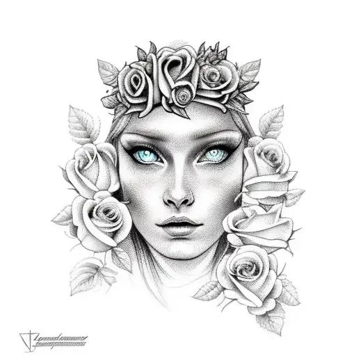 Nordic Goddess With Roses