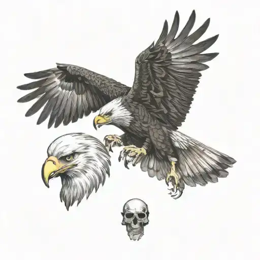 Eagle And Wolf With Skull