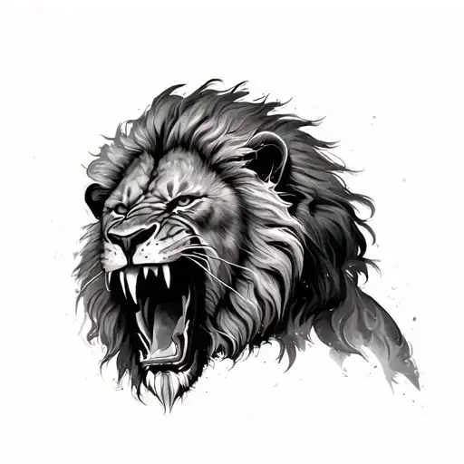 Angry Lion Roaring