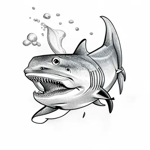 Underwater Sharks With Light Shining Through Water