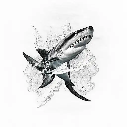 Small Black And Gray Sharks On Forearm Half Sleeve