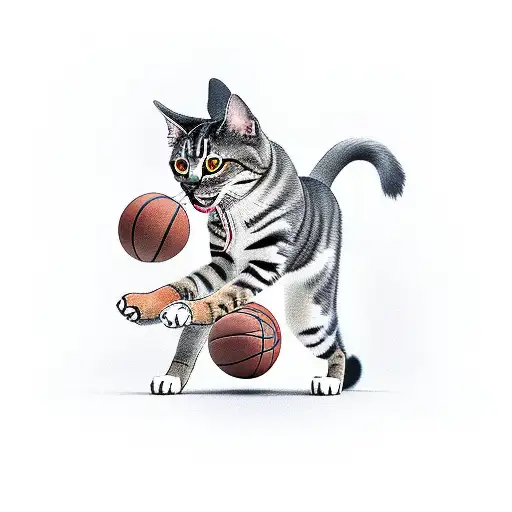 Dog Playing Basketball With A Cat