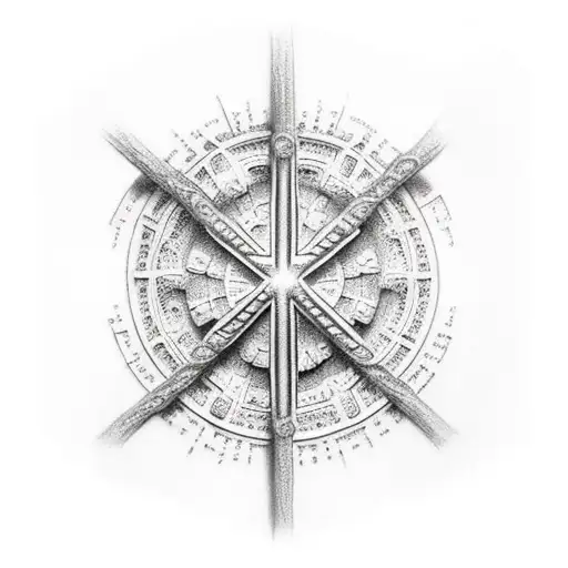 A Realism Tattoo Of A Cross Sagrada With Intricate Details And Shading