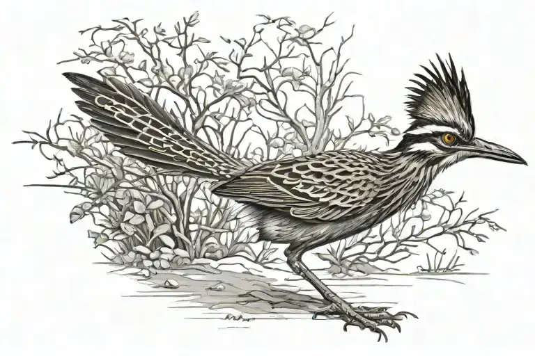 Realistic Roadrunner Bird Running Freely