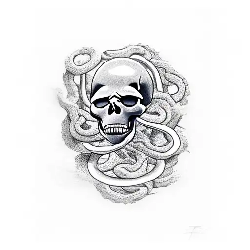 Skull And Snake Dark Mark With Smoke