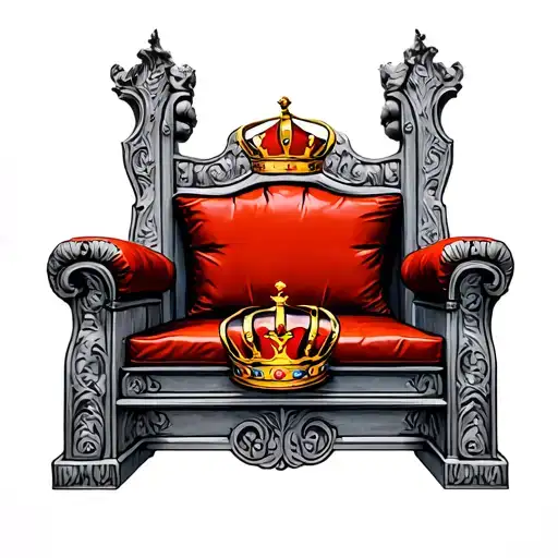Empty Kings Throne With Crown Laying On The Seat