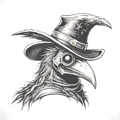 Plague Doctor Mask With Crow