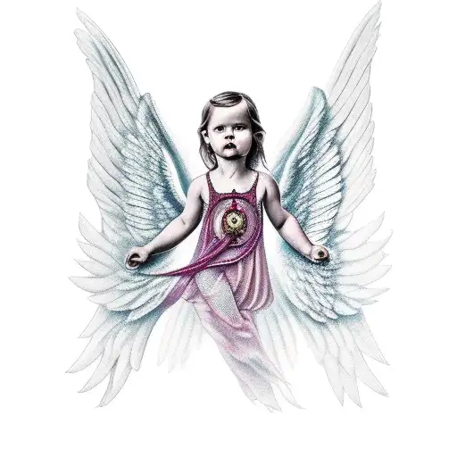 Angel With Wings And Raw Ruby