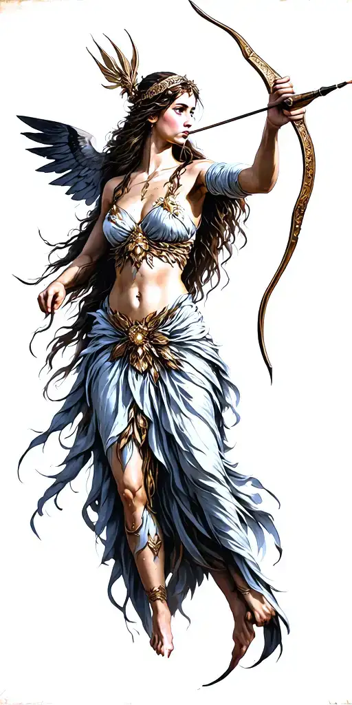 Artemis Goddess Shooting Arrow