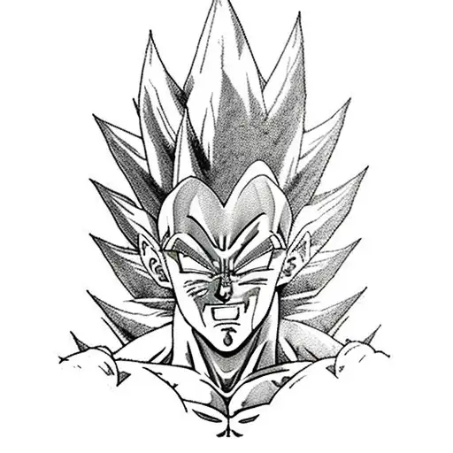 Majin Vegeta Super Sayian Powering Up Smiling Sayian Warrior Cloth