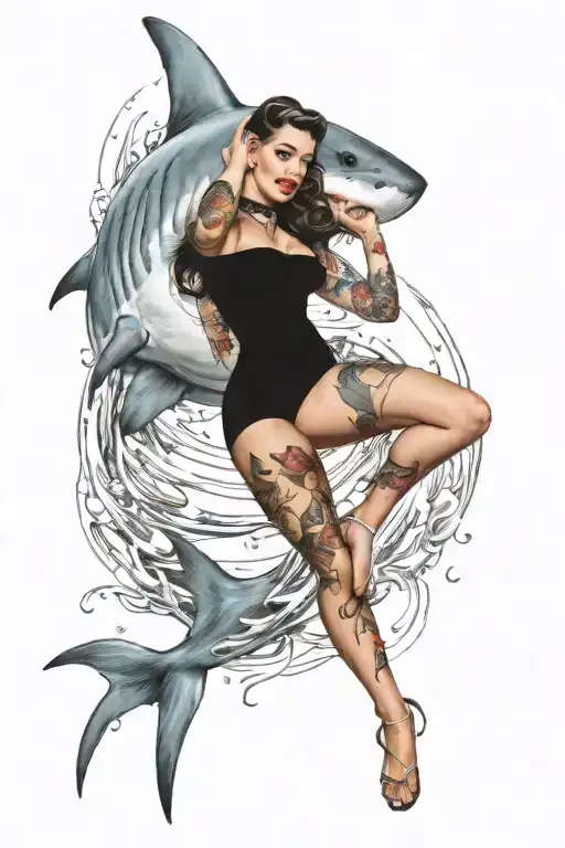 Pinup Girl Great White Shark