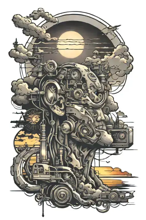 Electrican And Sunset Sky