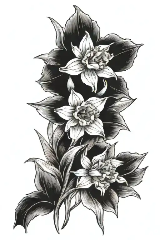 Daffodil Bouquet Fine Line