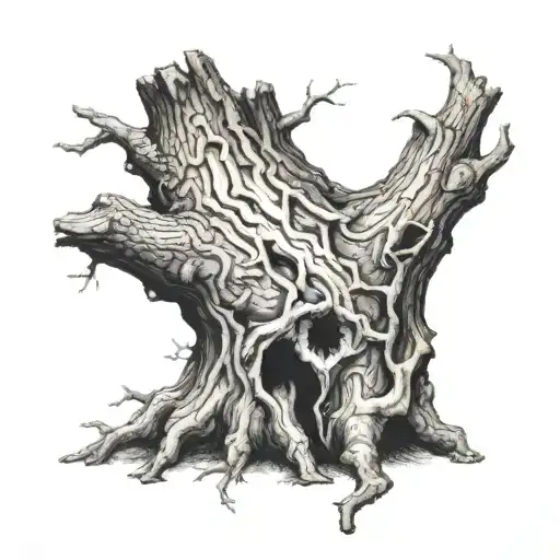 Tree Trunk With Cancer