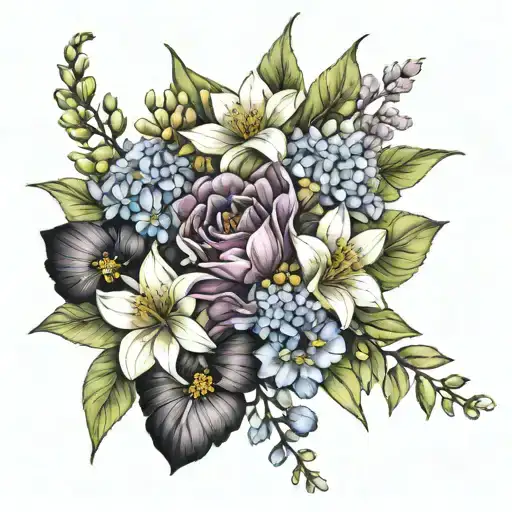 March April May June July September Birth Flower Bouquet