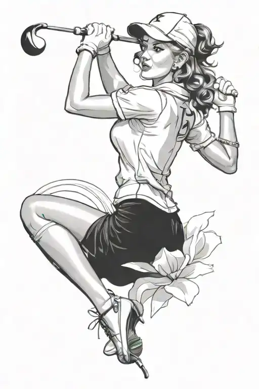 Golf Pinup Girl Putting