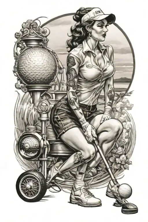 Golf Pinup Girl Putting