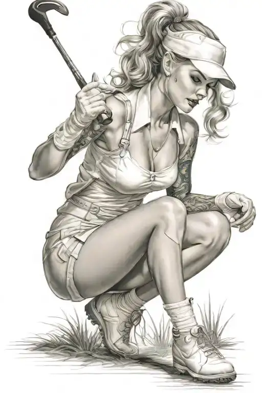 Golf Pinup Girl Putting