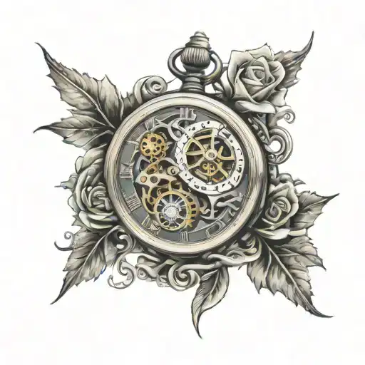 Rose Vine Pocket Watch Mechanism Intertwined