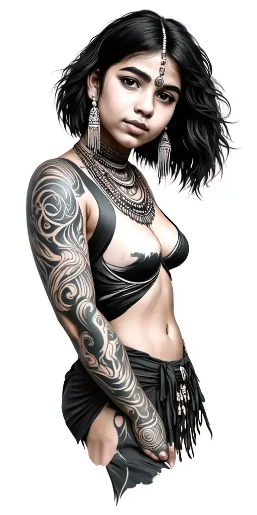 Short Haired Tribal Girl