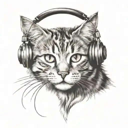 Cat With Headphones