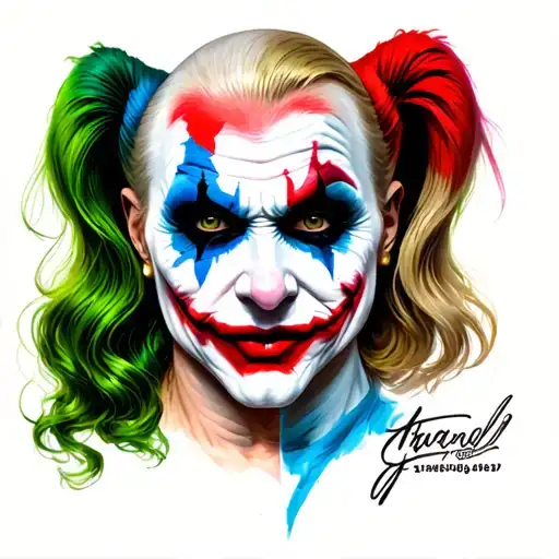 Joker Harley Quinn In A Card