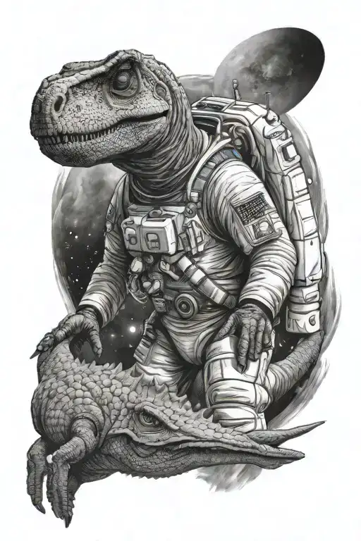 Astronaut And Dinosaur