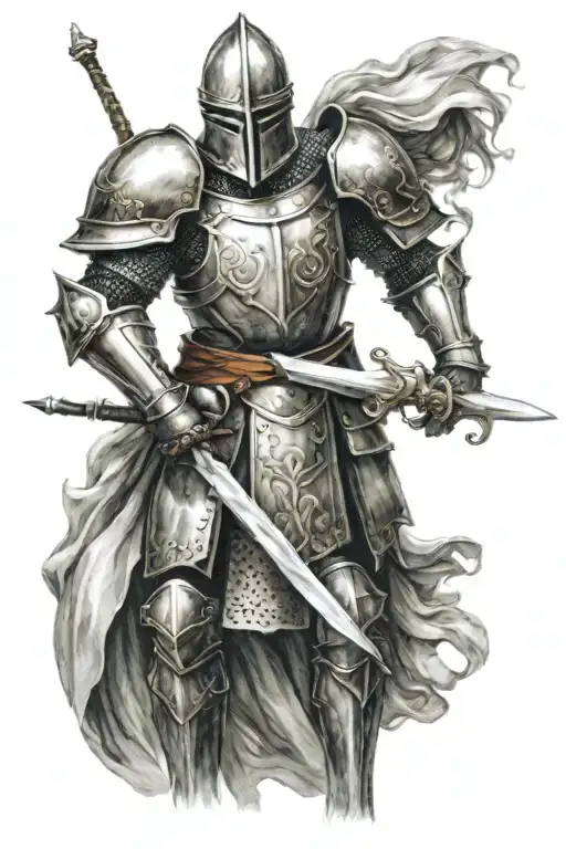 Knight In Beautiful Armor With A Sword