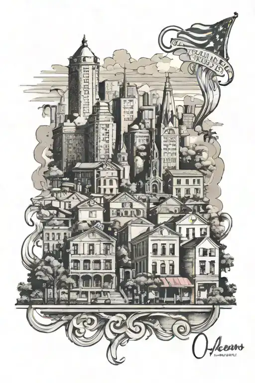 New Orleans City Skyline In The Background