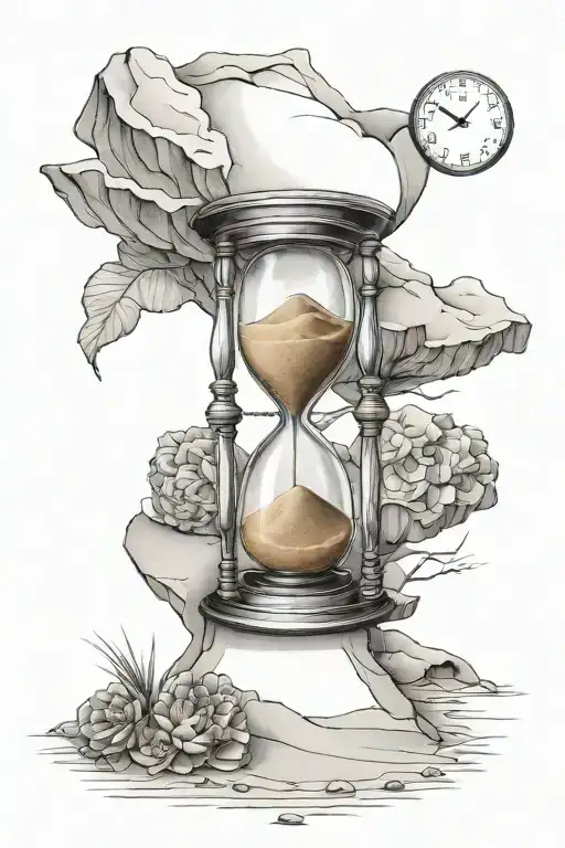 Hourglass And Desert As A Symbol Of The Value Of Time