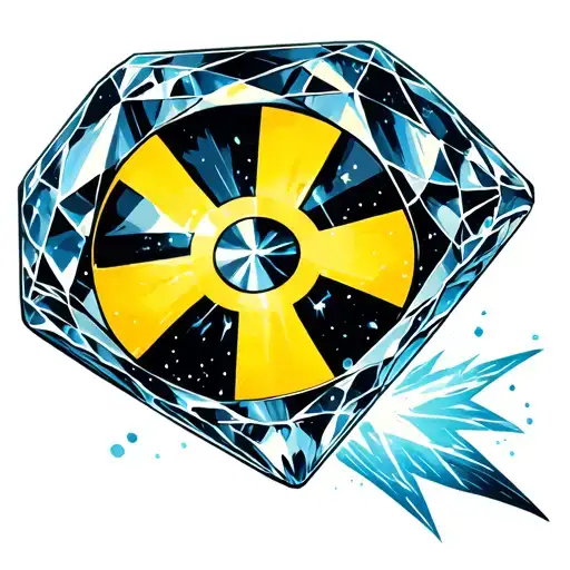 Diamond With A Radioactive Sign Inside Emitting Energy