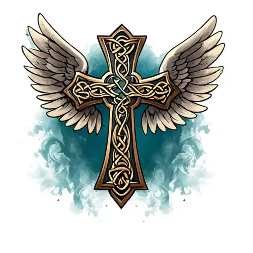 Celtic Cross With Wings