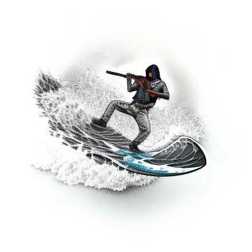 Zapatista Warrior Riding A Wave