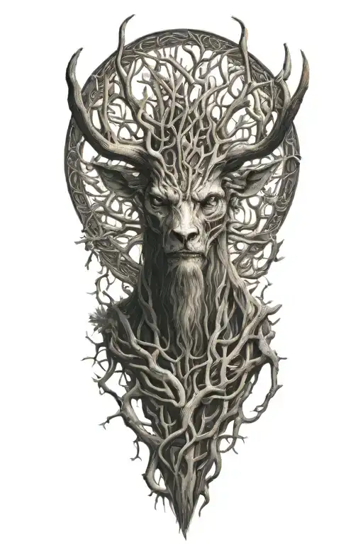 Slavic Mythology Leshen Beast Full Body Made From Branches