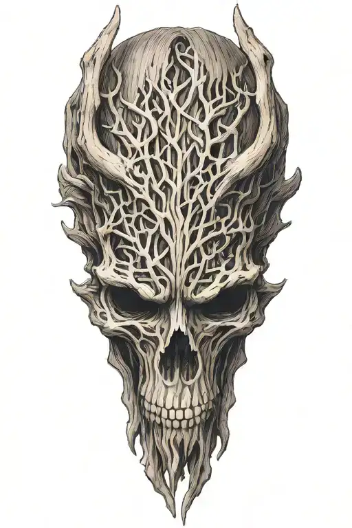 Slavic Mythology Leshen Beast Skull Head Full Body Made From Wood Hands With Claws